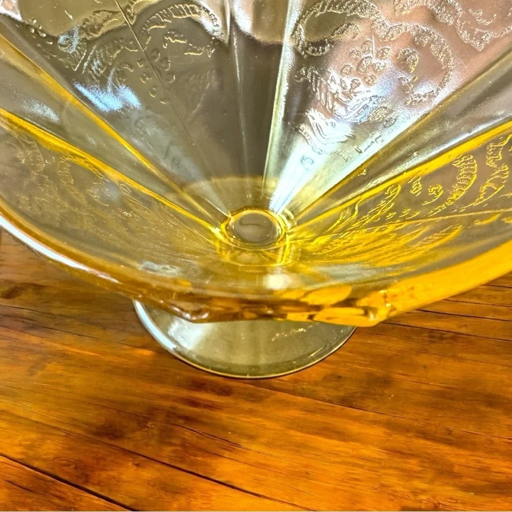 1930s Vintage Federal Glass Madrid Amber Depression Glass Sherbet Cups Set of 3